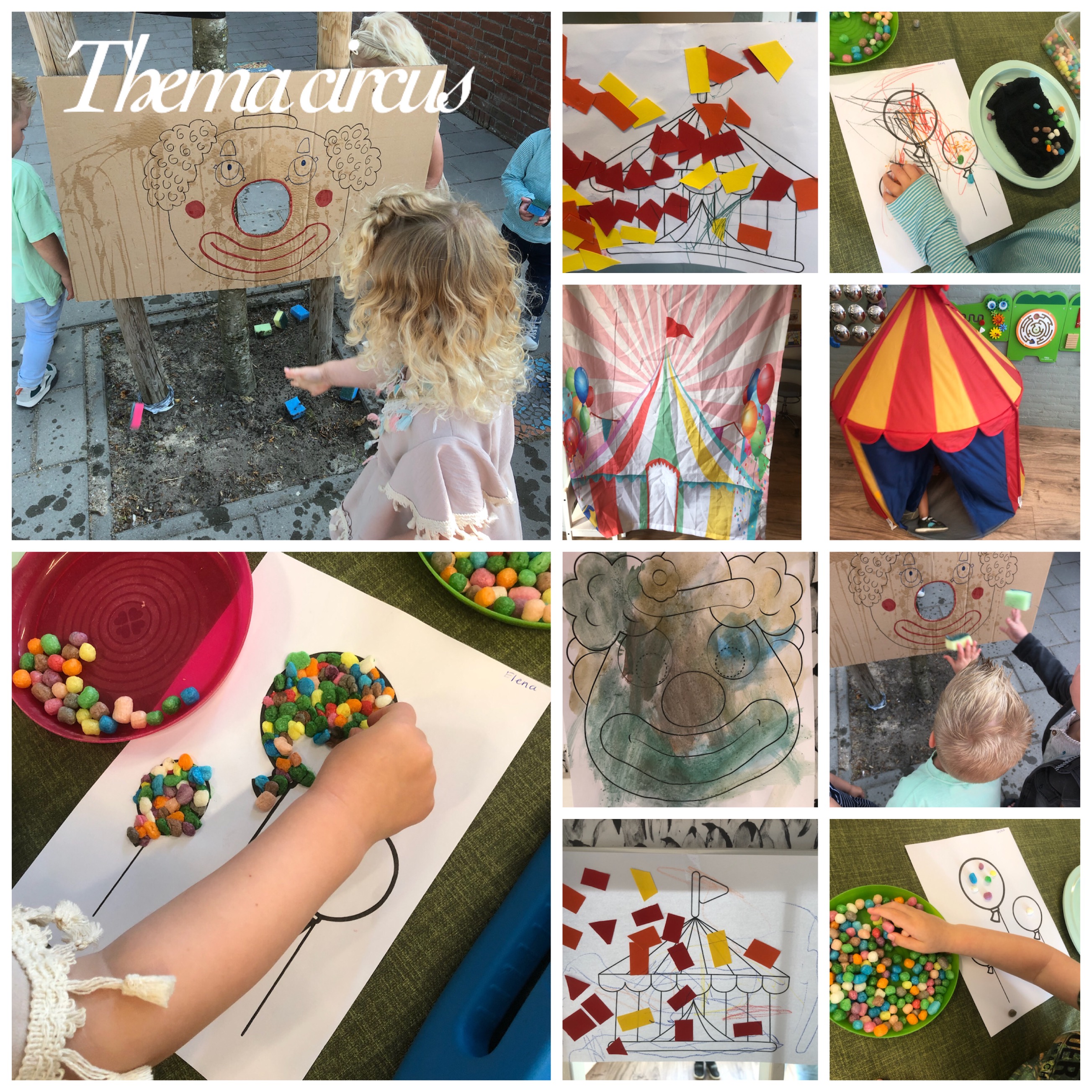 De peuters zijn creatief bezig binnen het nieuwe thema circus ! 🤡🎪