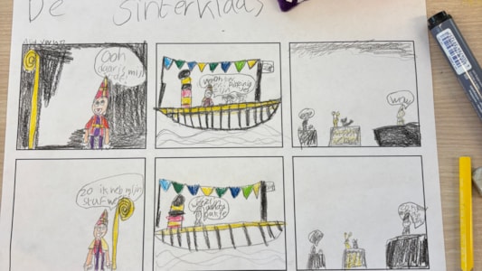 In groep 5 hebben we een sinterklaas verhaal gedobbeld. π¬βπ»β¨
